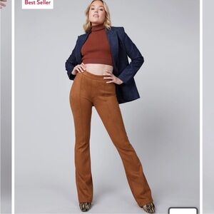 Spanx faux suede flare pants L